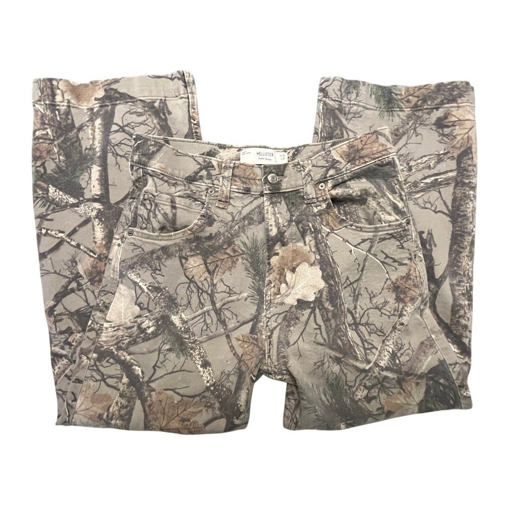 Hollister Super Baggy Camo Pants Mens 30 Outdoor Gorpcore GranolaCore Street Y2K - Picture 2 of 8
